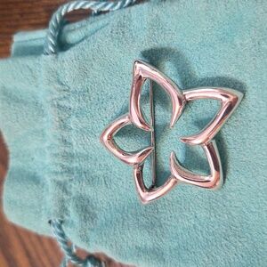Tiffany & Co. Sterling Silver Plumeria Floral Brooch